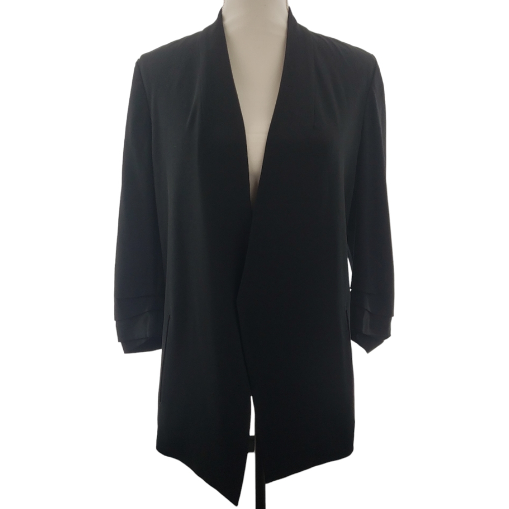 Aritzia Babaton Power Hip Blazer Size 10 Black Ruched Sleeves